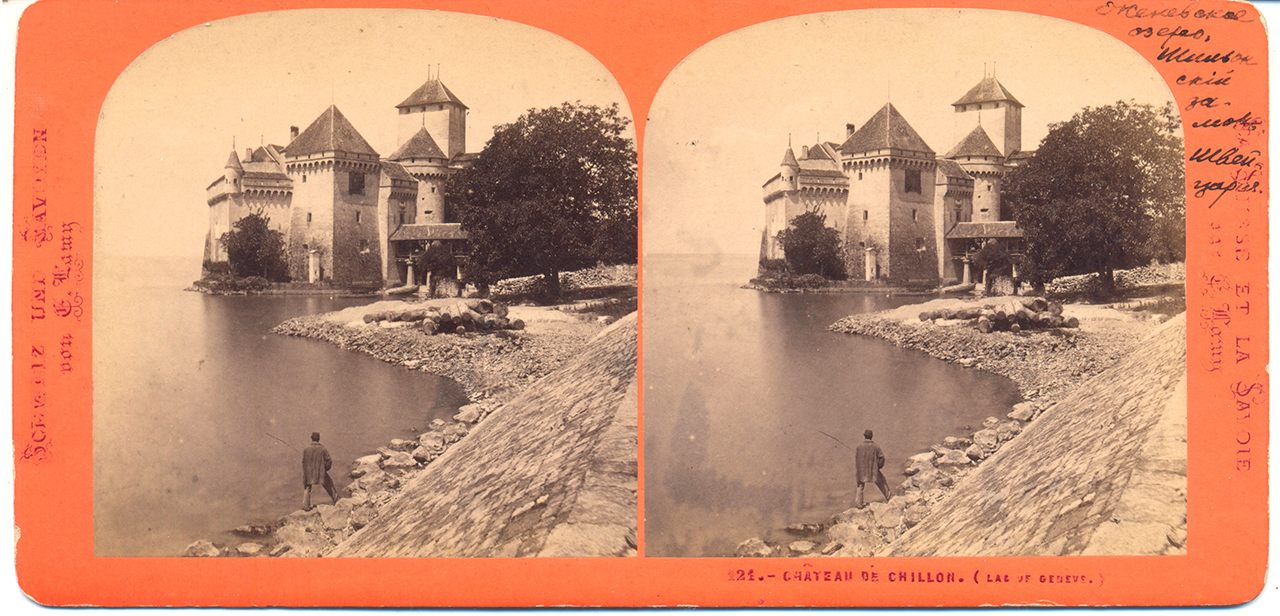Стереопара «Женевское озеро, Шильонский замок» Chateau de Chillon
